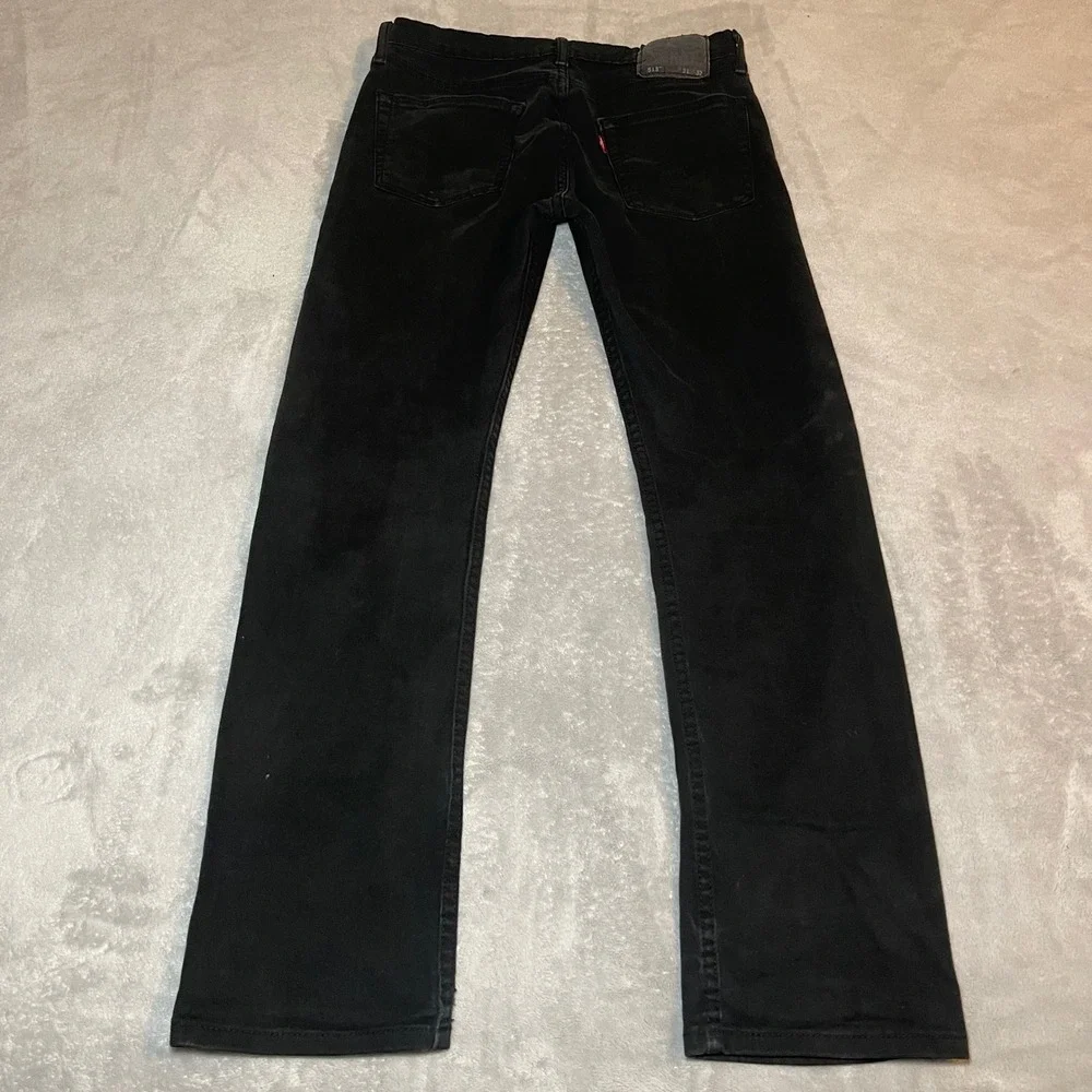 Levis 513 Jeans Mens 31x32 Black Slim Straight Denim Pants Stretch Streetwear